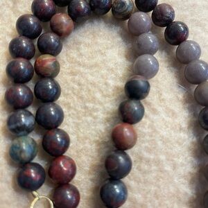 Jasper necklace: "Catch A Falling Star" etched on 1" bronze/like heart.